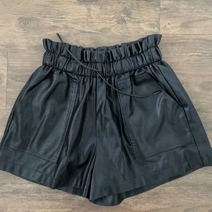 Black Leather Shorts